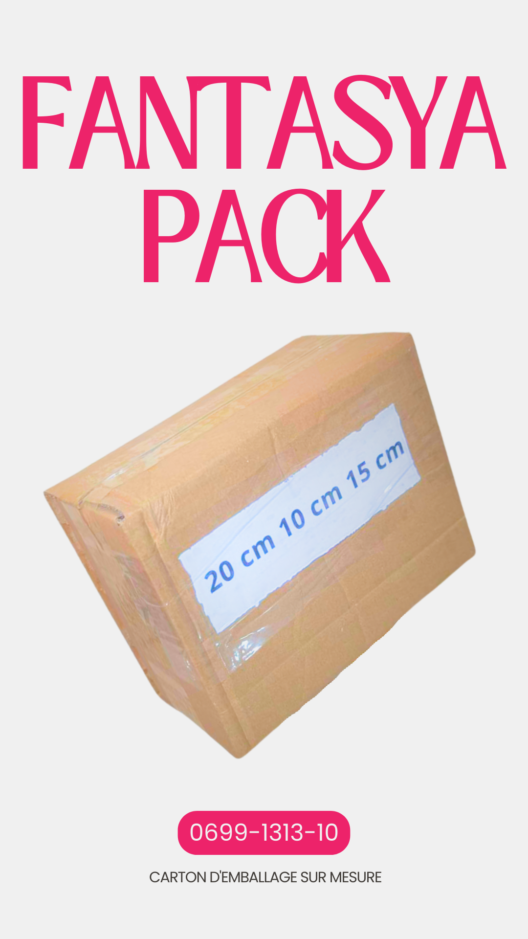 boite carton ouverte 20cm 10cm 15cm