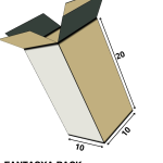 boite carton ouverte 10cm 10cm 20cm