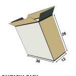 boite carton ouverte 36cm 12cm 28cm